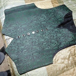 Vest / After 5 Attire / Green & Black  size M